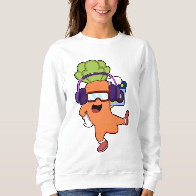 Carrot at Music with Headphone Sweatshirt (Front)
