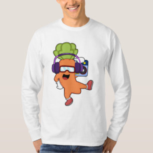 Carrot at Music with Headphone T-Shirt