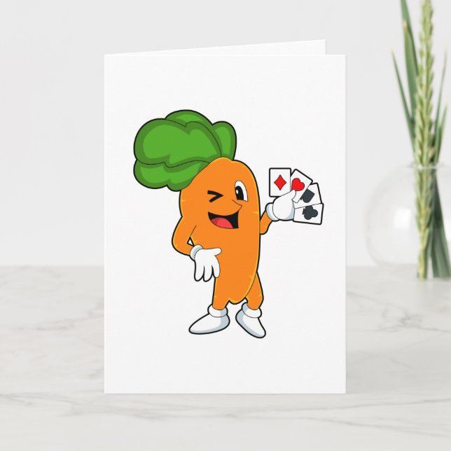 Carrot at Poker with Poker cards (Front)
