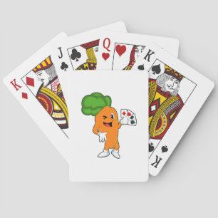Carrot at Poker with Poker cards