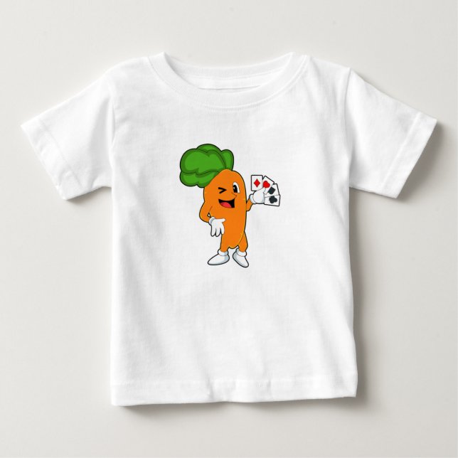 Carrot at Poker with Poker cards Baby T-Shirt (Front)