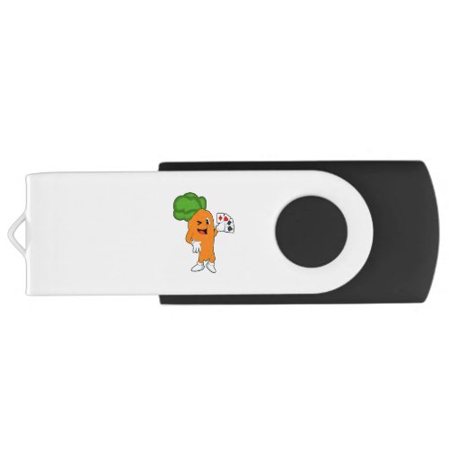 Carrot at Poker with Poker cards Flash Drive
