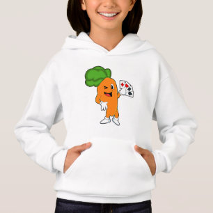 Carrot at Poker with Poker cards Hoodie