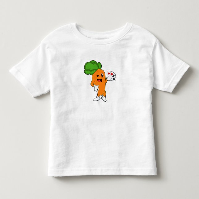 Carrot at Poker with Poker cards Toddler T-shirt (Front)