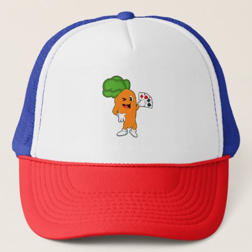 Carrot at Poker with Poker cards Trucker Hat