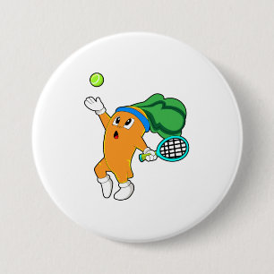 Carrot at Tennis with Tennis racket Button