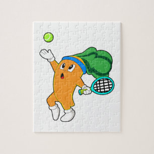 Carrot at Tennis with Tennis racket Jigsaw Puzzle