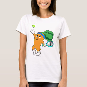 Carrot at Tennis with Tennis racket T-Shirt