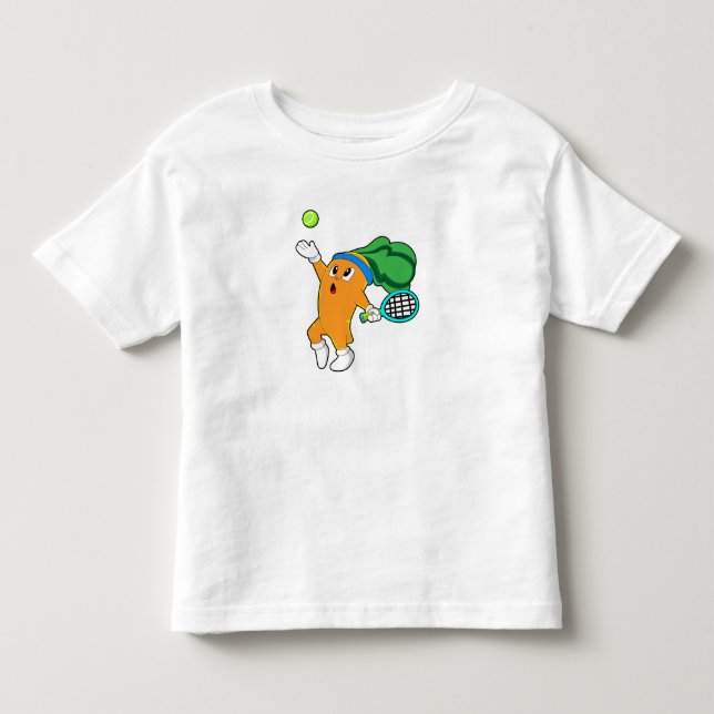 Carrot at Tennis with Tennis racket Toddler T-shirt (Front)