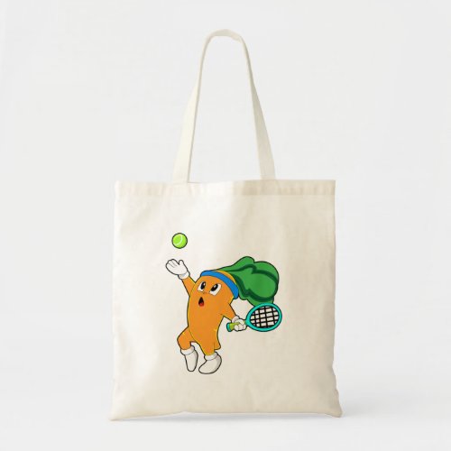 Carrot at Tennis with Tennis racket Tote Bag