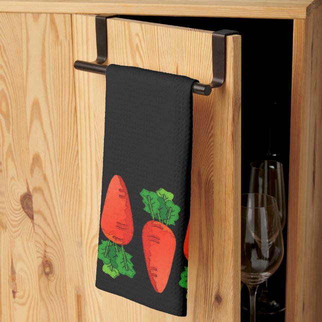 Carrot Border  Kitchen Towel (Thirds Fold)