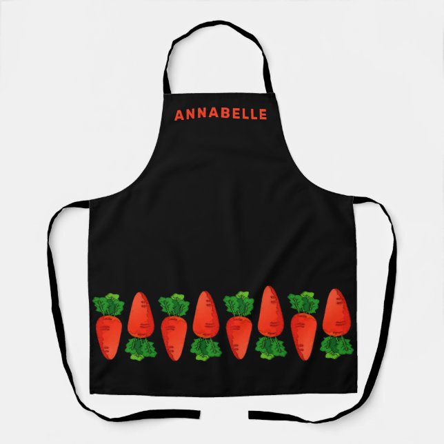 Carrot Border Personalize Apron (Front)