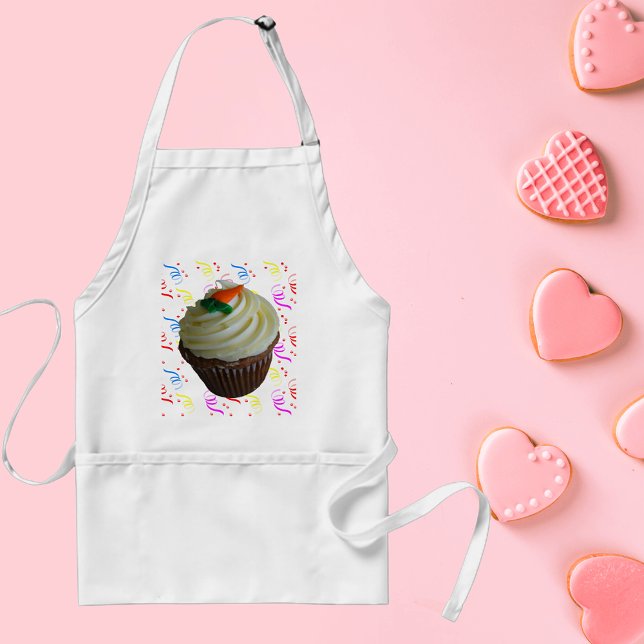 Carrot Cake Cupcake with Confetti Adult Apron (Carrot Cake Cupcake with Confetti Adult Apron)