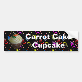 Carrot Cake Cupcake with Confetti Bumper Sticker