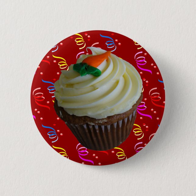 Carrot Cake Cupcake with Confetti Button (Front)
