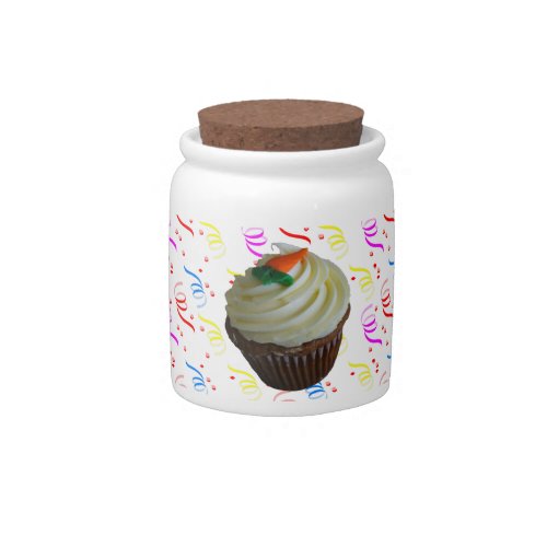 Carrot Cake Cupcake with Confetti Candy Jar
