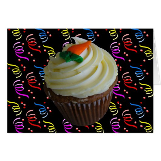 Carrot Cake Cupcake with Confetti Cards (Front Horizontal)