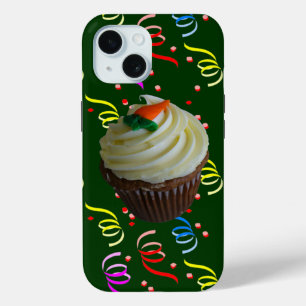 Carrot Cake Cupcake with Confetti iPhone 15 Case