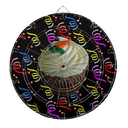 Carrot Cake Cupcake with Confetti Dart Board