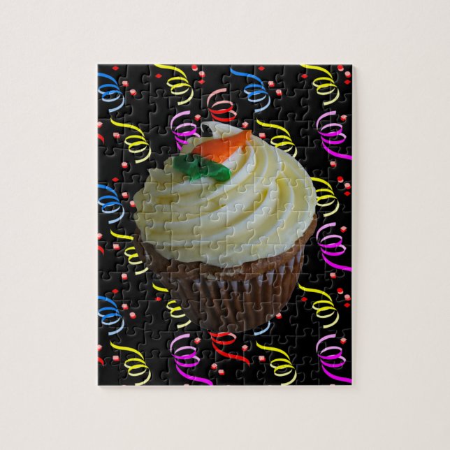 Carrot Cake Cupcake with Confetti Jigsaw Puzzle (Vertical)