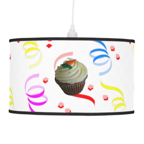 Carrot Cake Cupcake with Confetti Pendant Lamp