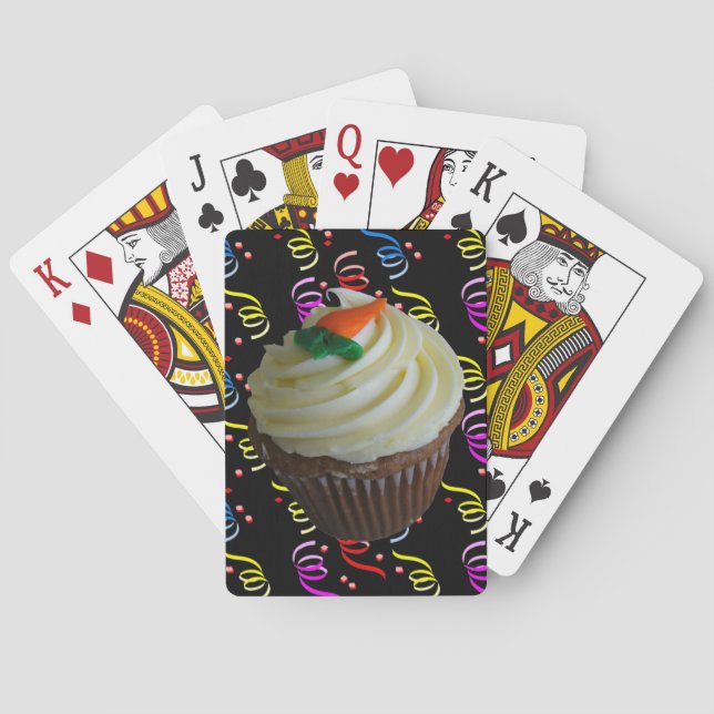 Carrot Cake Cupcake with Confetti Poker Cards (Back)