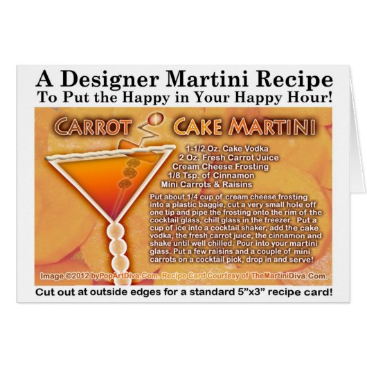 Carrot Cake Martini Recipe Greeting Card (Front Horizontal)