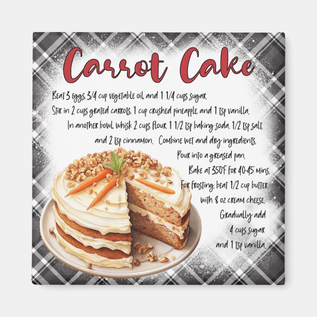 Carrot Cake Recipe Magnet (Front)