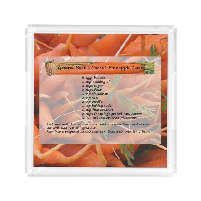 Carrot Cake Recipe Serving Tray (Front)
