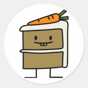 Carrot Cake slice bunny teeth icing dessert Classic Round Sticker