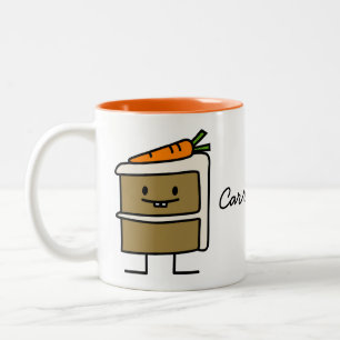 Carrot Cake slice bunny teeth icing dessert Two-Tone Coffee Mug