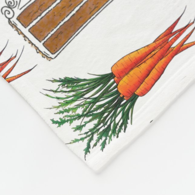 Carrot Cake Slice Fresh Orange Carrots Bunch Food Fleece Blanket (Corner)