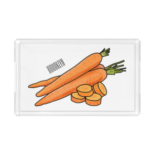 Carrot cartoon illustration acrylic tray
