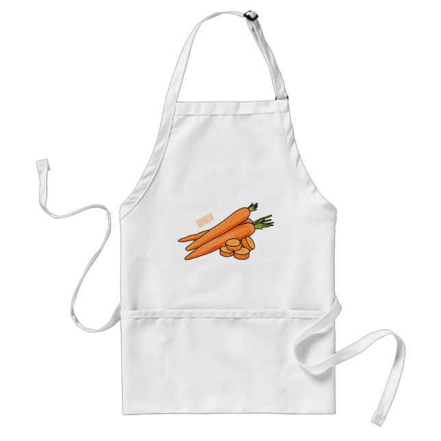 Carrot cartoon illustration adult apron (Front)