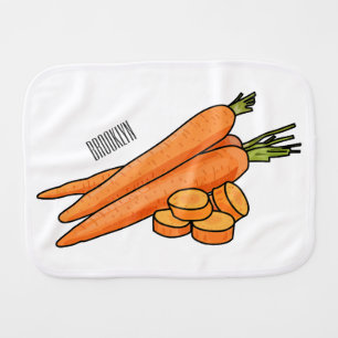 Carrot cartoon illustration baby burp cloth
