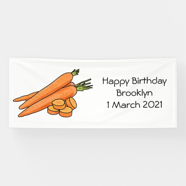 Carrot cartoon illustration banner (Horizontal)