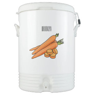 Carrot cartoon illustration beverage cooler