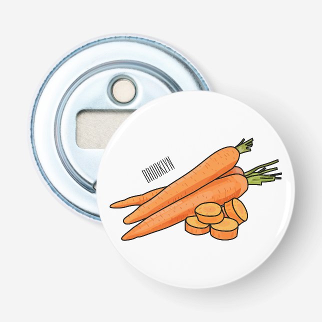 Carrot cartoon illustration bottle opener (Front)