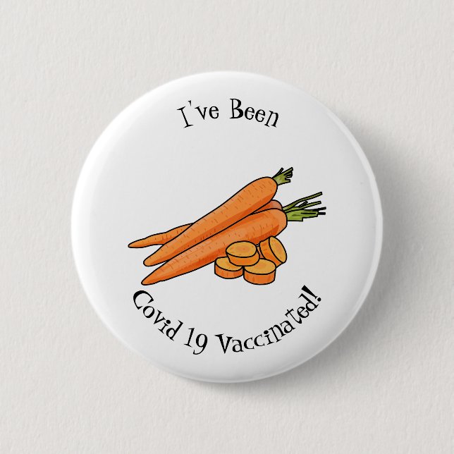 Carrot cartoon illustration button (Front)