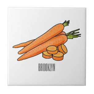 Carrot cartoon illustration ceramic tile