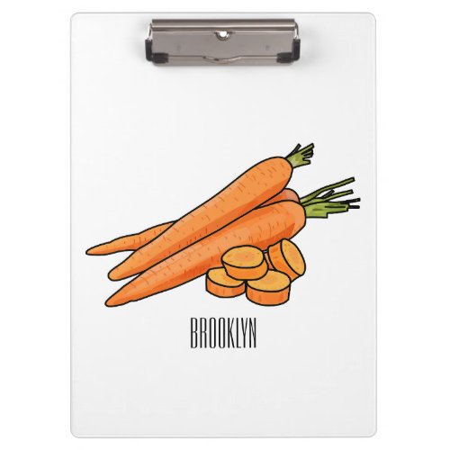 Carrot cartoon illustration clipboard