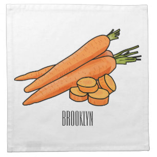 Carrot cartoon illustration cloth napkin