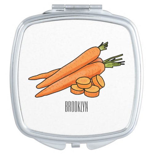 Carrot cartoon illustration compact mirror