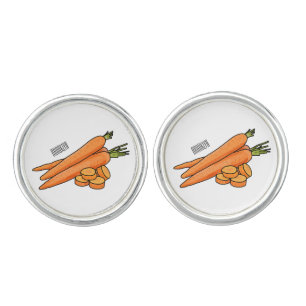 Carrot cartoon illustration cufflinks