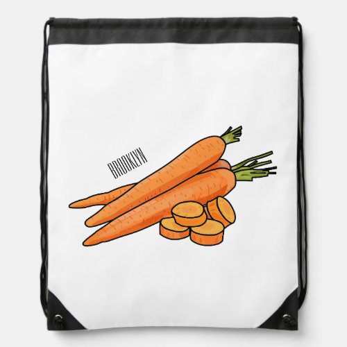 Carrot cartoon illustration drawstring bag