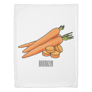 Carrot cartoon illustration duvet cover