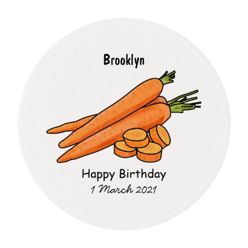 Carrot cartoon illustration edible frosting rounds