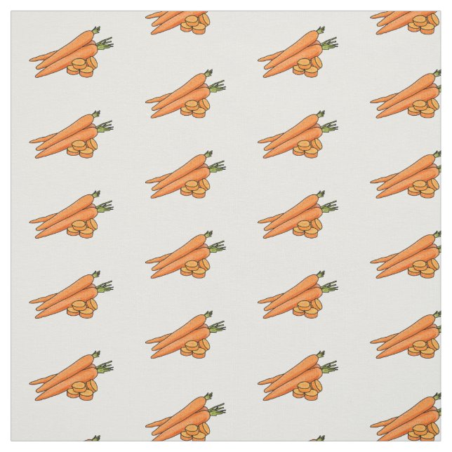Carrot cartoon illustration fabric (Swatch)