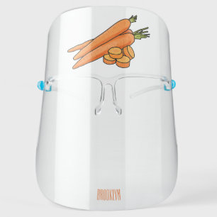Carrot cartoon illustration face shield