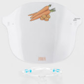 Carrot cartoon illustration  face shield (Front w/Glasses)
